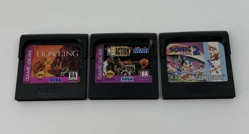 Sega Game Gear Lot X3 - Sonic the Hedgehog 2, The Lion King, NBA Action