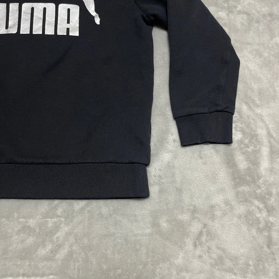Puma Niños Sudadera con Capucha Negra con Logo Blanco Niñas Talla Pequeña 7/8 Foto 2 de 4
