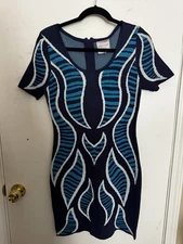 Romeo & Juliet Couture Sleeveless Abstract Print Knit Bodycon Dress Size M