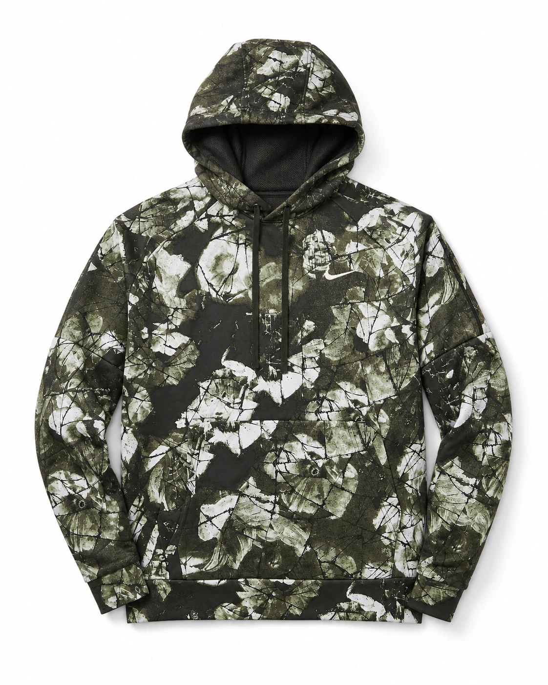 Nike Hoodie Therma FIT Fitness Training Pullover Green Camo Zip Pocket Men's XL