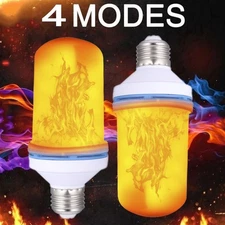 LOT LED Flame Effect Light Bulb- Simulated Nature Fire Flicker Lamp, E27 4 Modes