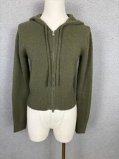 Ultra Flirt Women's Juniors' Full-Zip Hoodie Sweater Ivy Green Size Small NWT's
