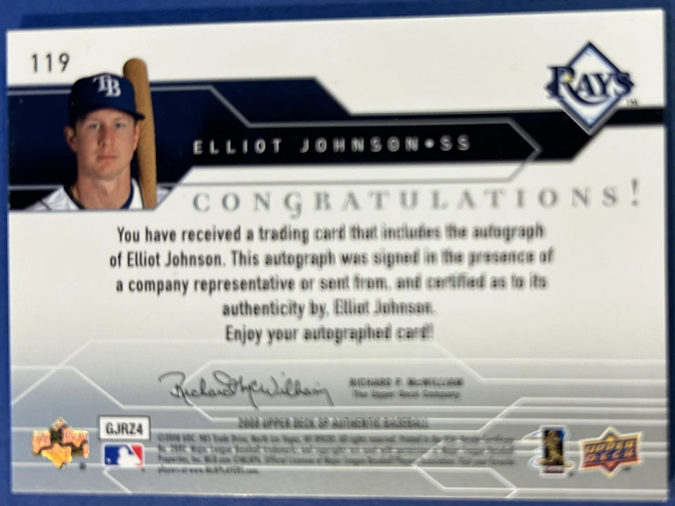 2008 Upper Deck SP Authentic Rookie Autograph Elliot Johnson 157/798 - Image 2 of 2