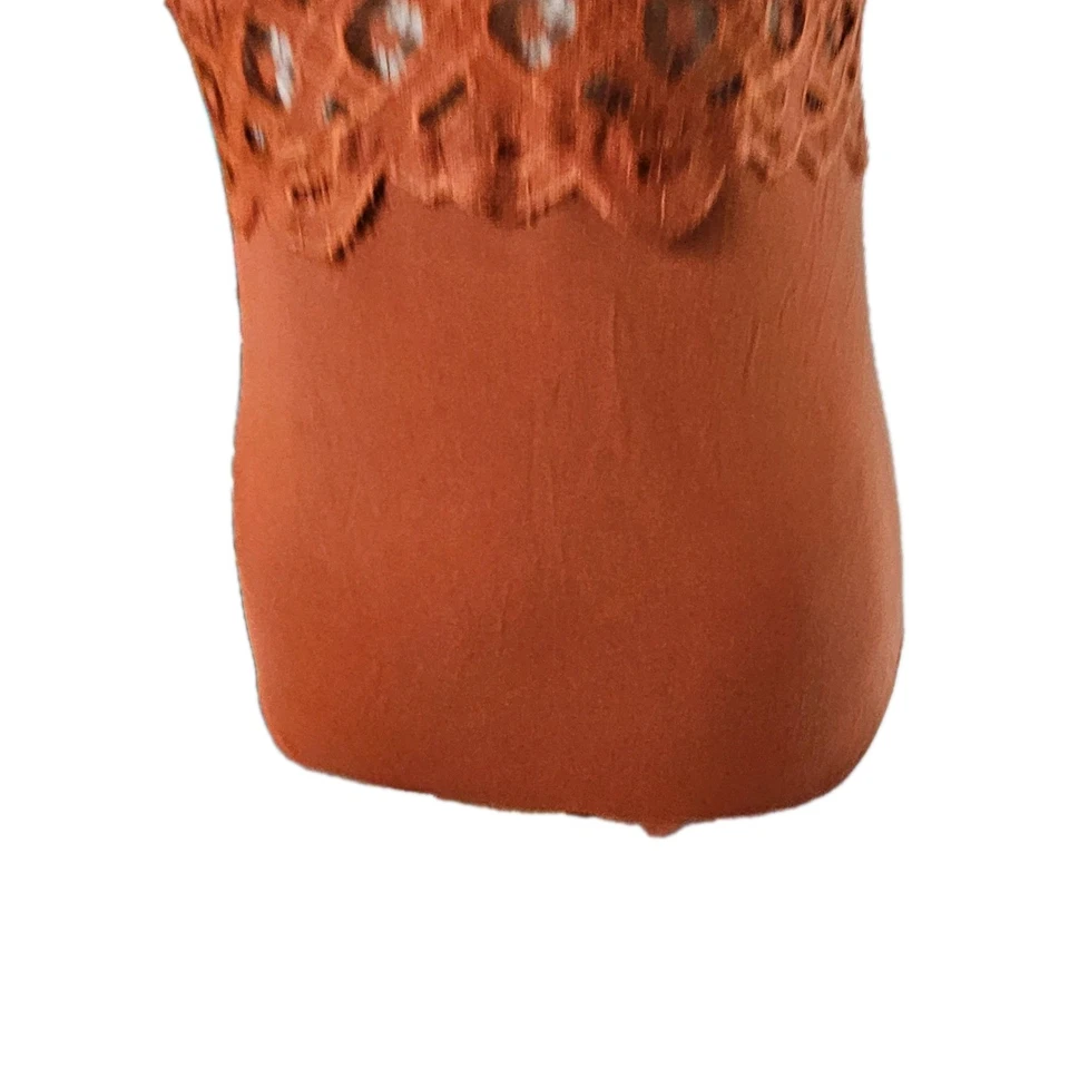 Body de encaje naranja quemado sexy informal, vestido, negocios para mujer talla M Foto 4 de 4