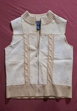 Vintage Designer Studio Origins Womans Tan 100 Suede Full Zip Vest