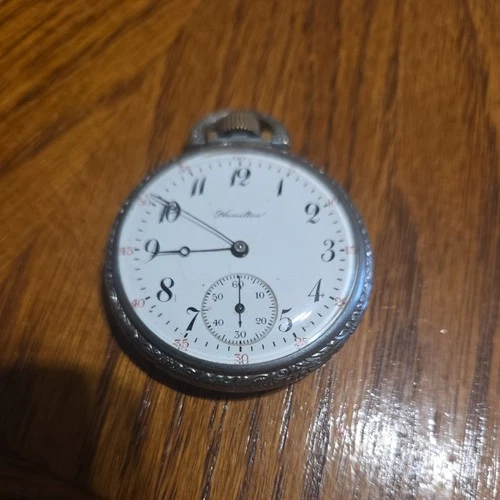 Antique Hamilton Pocket Watch In Defiance Case-#352521-Works!
