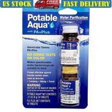 Water Purification Tablets Germicidal Emergency Travel Treatment 2-Pack 50 Count