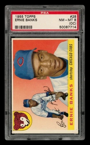 1955 Topps Set-Break # 28 Ernie Banks PSA 8 NM-MT (OC)