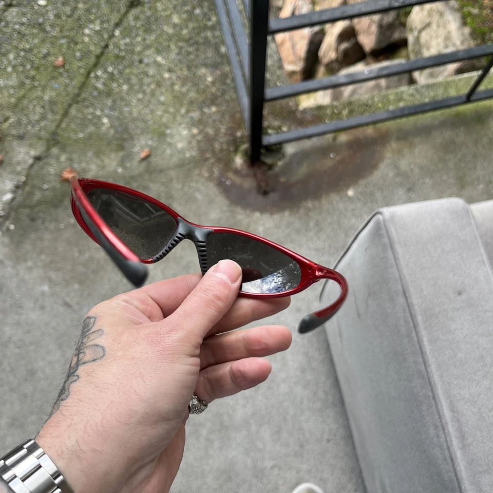 Gafas de sol deportivas vintage Nike Y2K Japón marco rojo raras Foto 3 de 4
