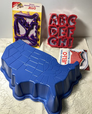 Vintage 90&rsquo;s JELL-O Alphabet Letters Dinosaurs & USA Plastic Mold Assorted Lot