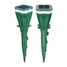 2x Mice Repeller Solar Ultrasonic Bird Dog Cat Skunk Deer Raccoon Repellent