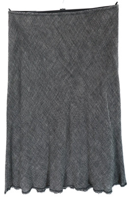 EILEEN FISHER Women's Rayon Linen Maxi Long A-Line Skirt Gray White Mix Size XL