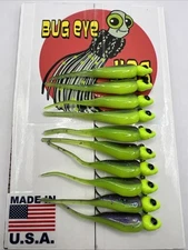 10 Pack 1/16 Oz  Dirty Violet and Chartreuse Crappie Jigs (Sour Grape)