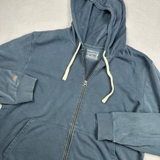 Faherty Sunwashed Vintage Fleece Hoodie Blue Zip Up Men Size XL MKF2202-WNO