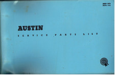 AUSTIN HEALEY SPRITE MK1 ( FROGEYE ) 1958-61  FACTORY SERVICE PARTS CATALOGUE