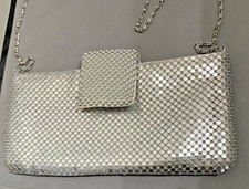 Vintage Whiting  Davis Silver Mesh Handbag Clutch Purse very good condition VTG