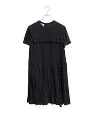 PRADA                    Pleated ruffle dress black P37R2