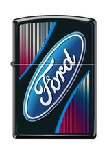 Zippo Lighter- Personalized Message for Ford Oval Color Logo Black Matte #Z5199