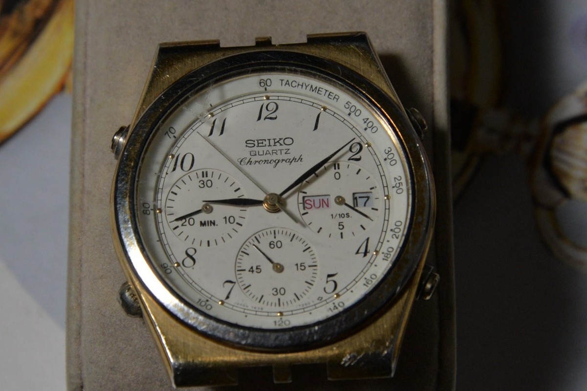 Vintage SEIKO 7A38-7280 Quartz Chronograph Men's Watch--4 Repair