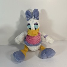 Disney Store Daisy Duck Plush 12  Stuffed Animal Pink Dress Purple Bow