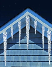 25-Count Cool White LED Random Twinkling Icicle Lights by