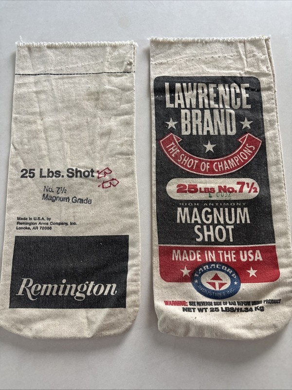 Two Magnum Shot Empty Bags Remington Lawrence Brand Cool Decor Advertising 