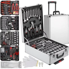 Tool Set Home Repair Tool Kit with Trolley Case Mechanic Wrenches Socket Hand To
