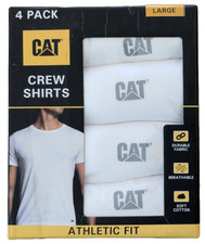 CATERPILLAR Mens Size Large 42-44 White 4-Pk ...