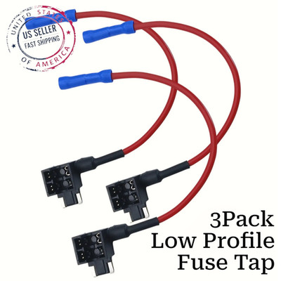 3Pack Add a Circuit Low Profile Fuse Tap Mini 16awg 12v Car Truck SUV RV
