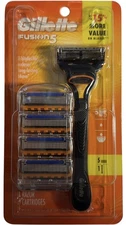 GILLETTE FUSION 5 RAZOR HANDLE PLUS 5 CARTRIDGES • PRECISION TRIMMER - NEW!