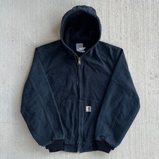 Carhartt J131 BLK black hooded work wear jacket