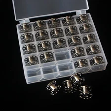 Metal Bobbins Set 25pcs Sewing Machine Spools Thread Storage