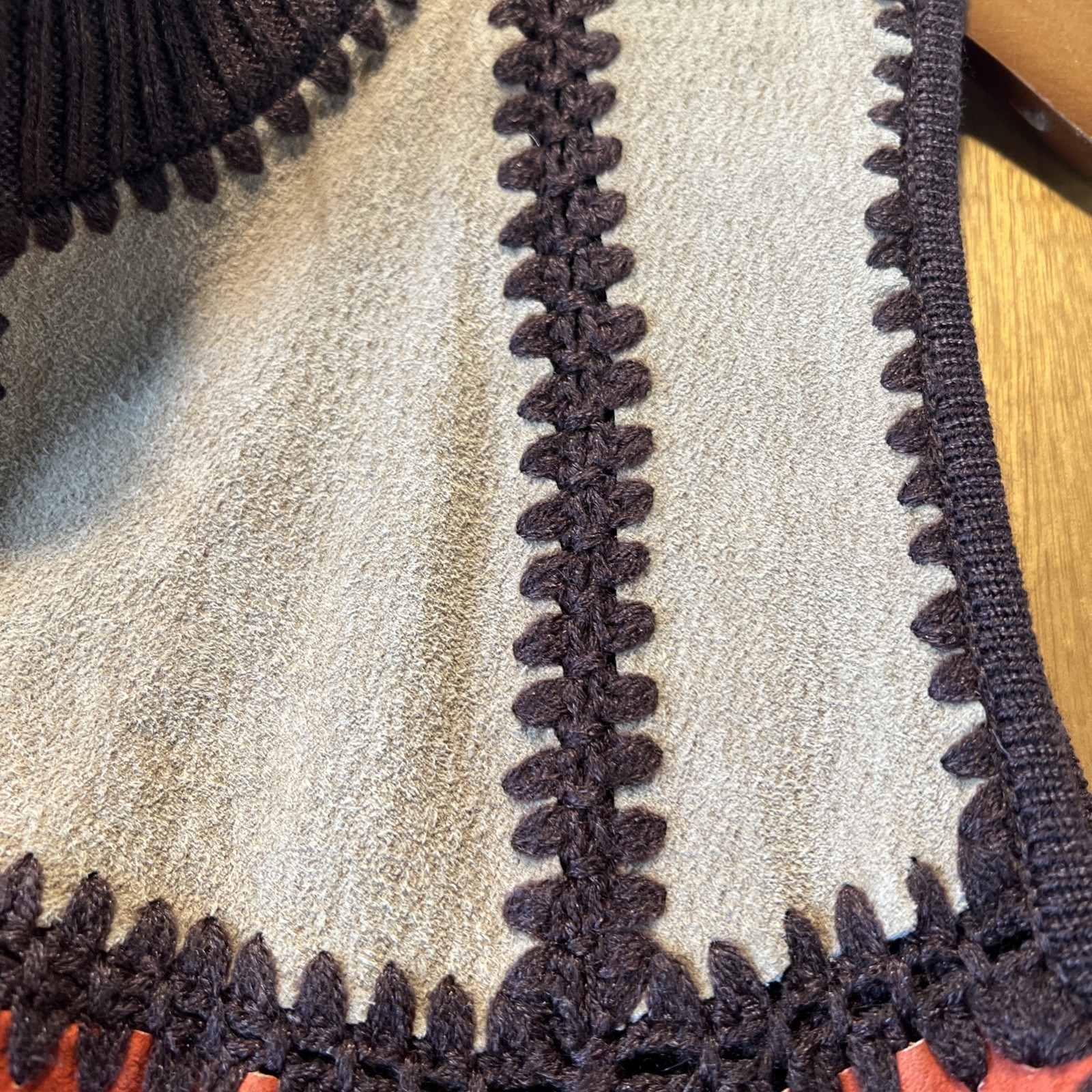 Studio Works Suede Black Brown Patchwork Sweater … - image 3