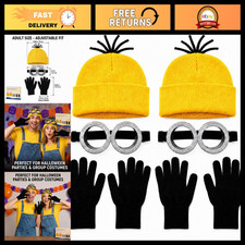 Adult Halloween Costume Set - Beanie, Goggles Gloves Accessories for Parties