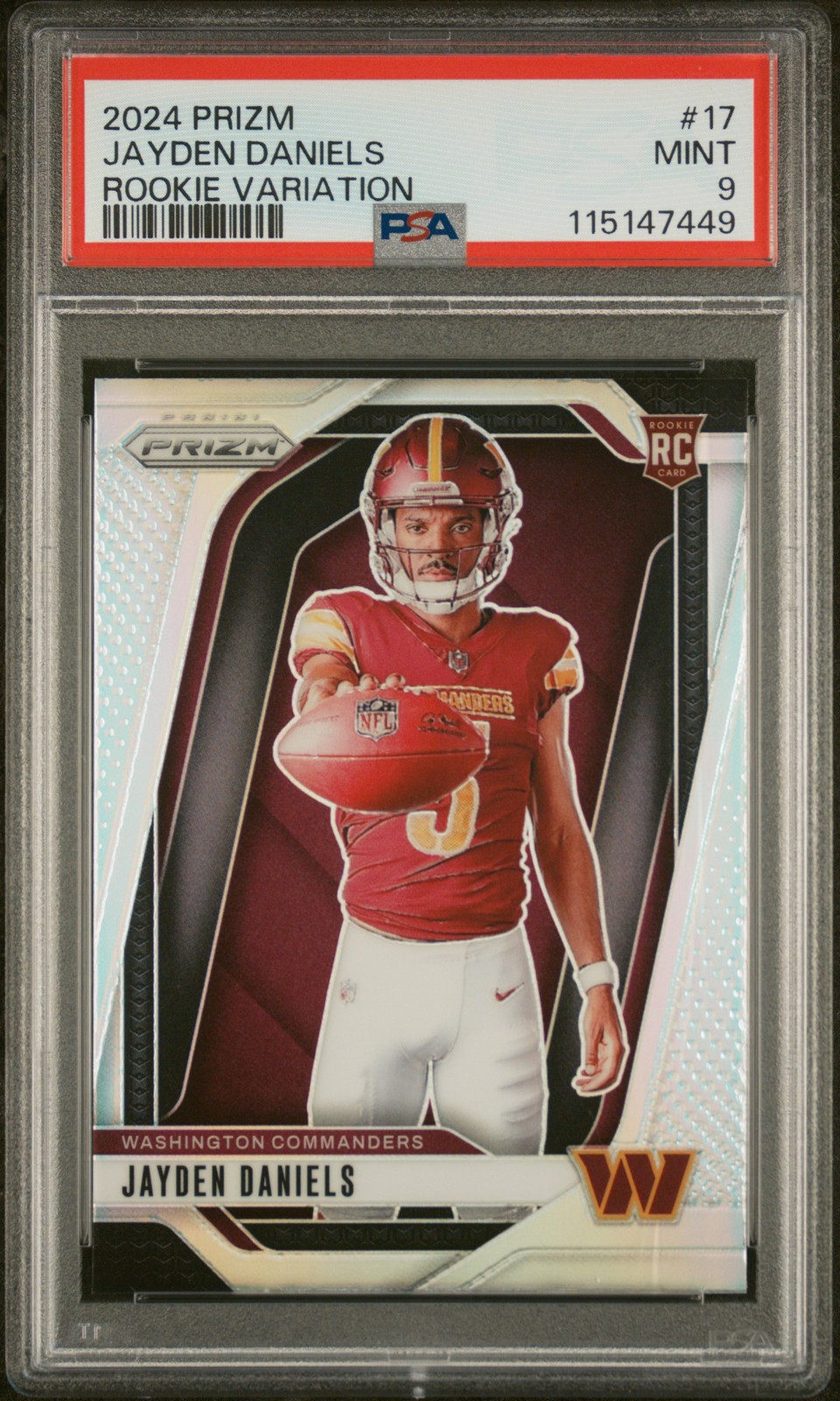 2024 PANINI PRIZM RC VAR #17 JAYDEN DANIELS PSA 9