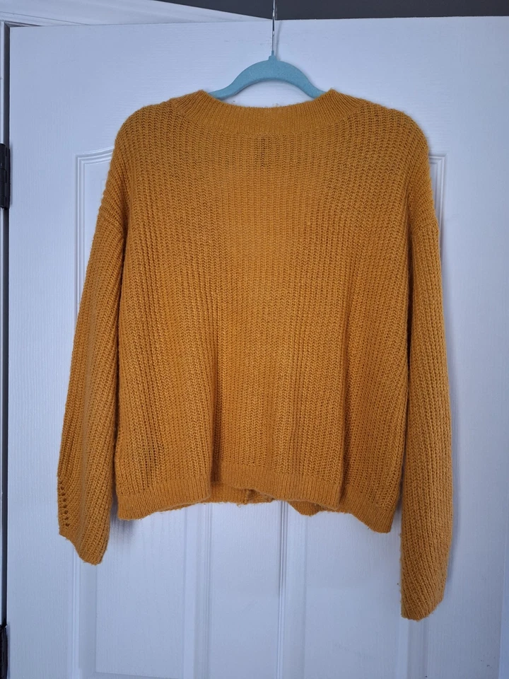 Cardigan Feminino H&M Divided Tamanho M Mostarda Amarelo Tricotado  - Imagem 3 de 4