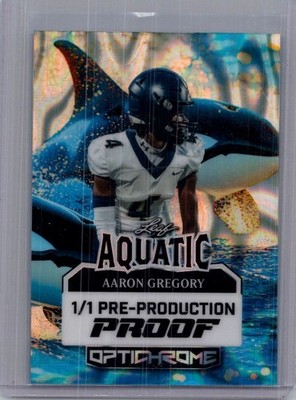 Aaron Gergory 2025 Leaf Optichrome Football 1/1 Pre Production Proof