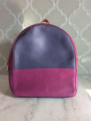 DuD Favignana Small multi colored Italian leather backpack-Fuchsia