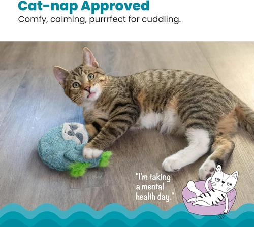 Catstages Purr Pillow Snoozin' Sloth Soothing Plush Cat Toy - Picture 2 of 8