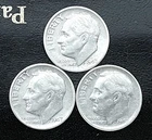 1947 P-D-S 10c SILVER Roosevelt Dimes, Nice Year Set.   (R198)