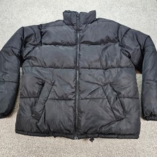 H M Divided Black Puffer Jacket Full Zip Stan...