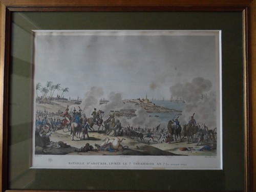 GRAVURE EMPIRE BATAILLE NAPOLEON CAMPAGNE EGYPTE SOLDAT ANCIEN XIX°s ABOUKIR - Afbeelding 1 van 1