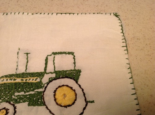 Tapete para tractor John Deere hecho a mano almohadilla caliente bordada cuadrada limpia y bonita - Imagen 3 de 12