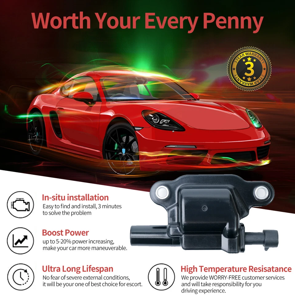 8X Ignition Coils For Chevrolet Silverado 1500 GMC Savana 3500 2005-2018 UF413 Foto 2 de 4