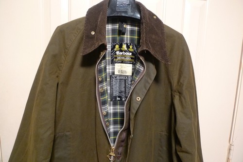 BARBOUR - A50 MOORLAND WAX COTTON JACKET + LINER - OLIVE - MADE IN UK - 46 - Picture 10 of 24