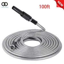 100 Feet Stainless Steel Garden Hose Water Pipe Flexible And Lightweight