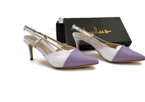 Lulus Womens Stevlee Slingback Heels Purple Colorblock 7.5 New - Picture 7 of 7