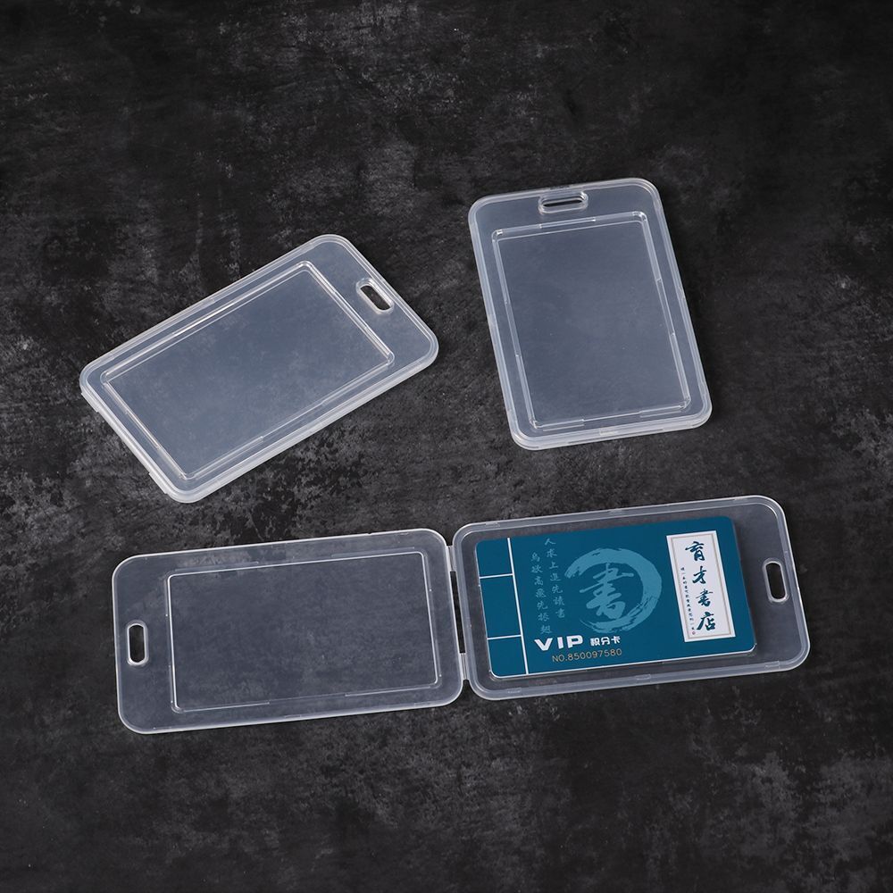 Double-sided Transparent IC Card Holder Business Card Case Protection Sleeve - Picture 8 of 12