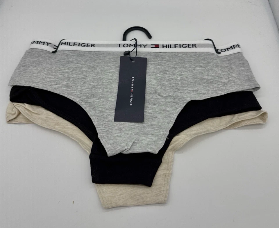 Tommy Hilfiger Mujer Bikini Sexy Ropa Interior Bragas 3Pk Talla S NUEVO Gris Negro Tostado Foto 2 de 4