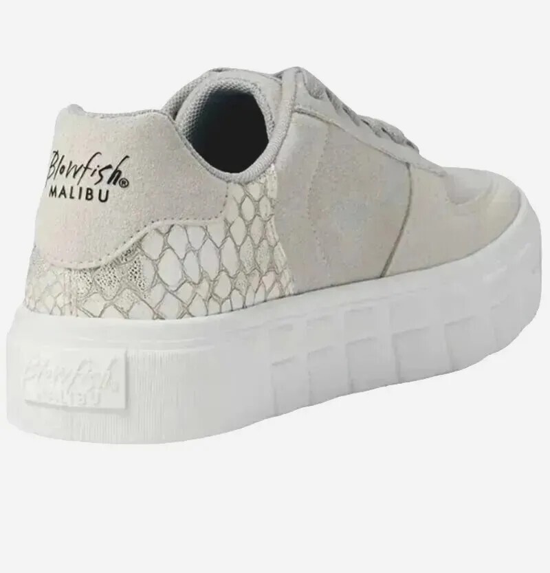 Blowfish Malibu Gray Suede Low Top Platform Sneakers Silver Croc Shoe  Womens 10